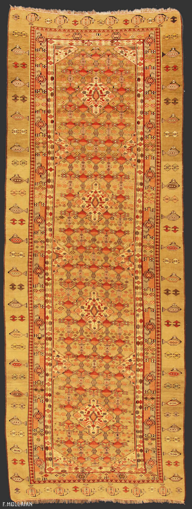Antique Persian Bakshaish Kalleh Runner n°:13423561